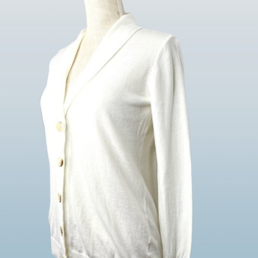Old Navy White Cardigan Sweater with Shawl Lapels - Picture 3 of 10